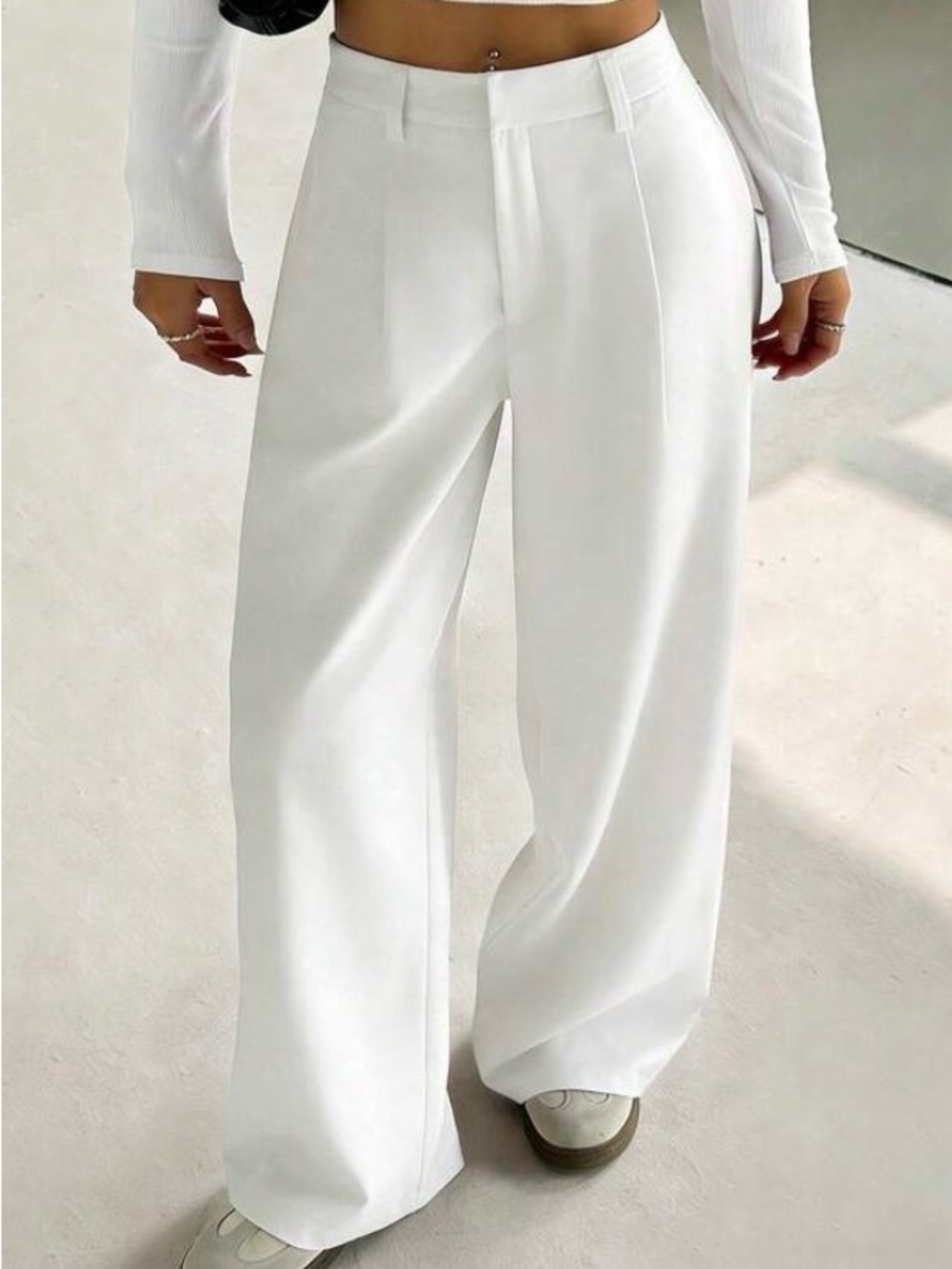 SHEIN White Flair Pants, comfy and casual